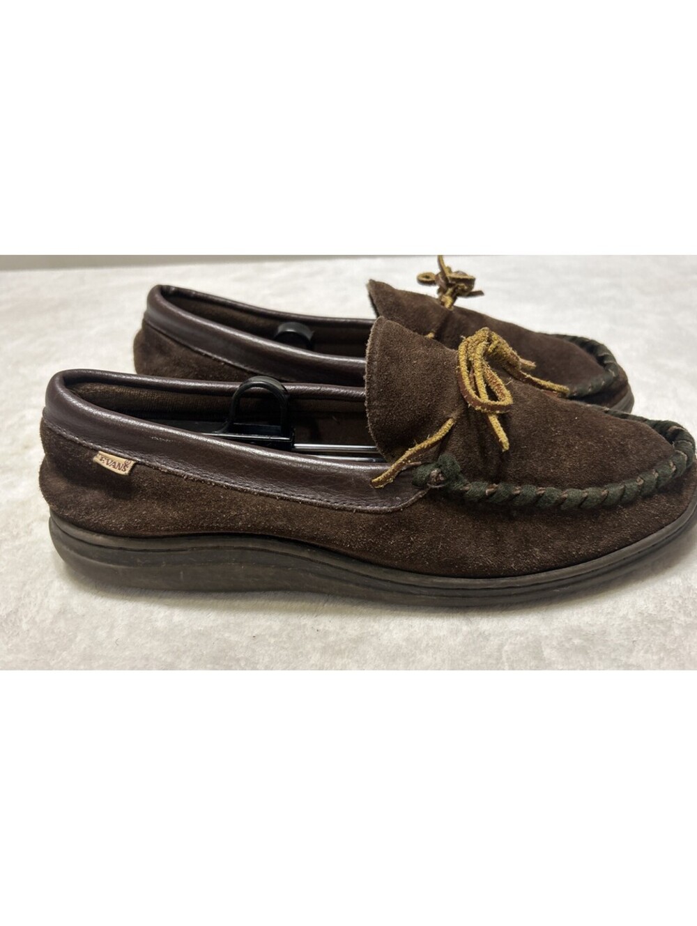 L.B. Evans Atlin Moccasin Men’s 11 EEE Brown Suede Casual Slippers House Shoes